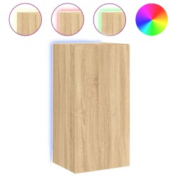 vidaXL TV-Wandschrank mit LED-Leuchten Sonoma-Eiche 40,5x35x80 cm