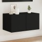 vidaXL TV-Wandschrank mit LED-Leuchten Schwarz 60x35x31 cm vidaXL TV-Wandschrank mit LED-Leuchten Schwarz 60x35x31 cm