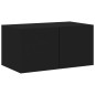 vidaXL TV-Wandschrank mit LED-Leuchten Schwarz 60x35x31 cm vidaXL TV-Wandschrank mit LED-Leuchten Schwarz 60x35x31 cm