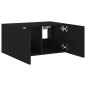 vidaXL TV-Wandschrank mit LED-Leuchten Schwarz 60x35x31 cm vidaXL TV-Wandschrank mit LED-Leuchten Schwarz 60x35x31 cm