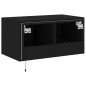 vidaXL TV-Wandschrank mit LED-Leuchten Schwarz 60x35x31 cm vidaXL TV-Wandschrank mit LED-Leuchten Schwarz 60x35x31 cm