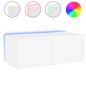 vidaXL TV-Wandschrank mit LED-Leuchten Weiß 80x35x31 cm vidaXL TV-Wandschrank mit LED-Leuchten Weiß 80x35x31 cm