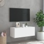 vidaXL TV-Wandschrank mit LED-Leuchten Weiß 80x35x31 cm vidaXL TV-Wandschrank mit LED-Leuchten Weiß 80x35x31 cm