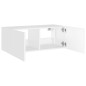 vidaXL TV-Wandschrank mit LED-Leuchten Weiß 80x35x31 cm vidaXL TV-Wandschrank mit LED-Leuchten Weiß 80x35x31 cm