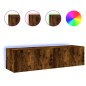 vidaXL TV-Wandschränke mit LED-Leuchten 2 Stk. Räuchereiche 60x35x31cm vidaXL TV-Wandschränke mit LED-Leuchten 2 Stk. Räuchereiche 60x35x31cm