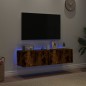 vidaXL TV-Wandschränke mit LED-Leuchten 2 Stk. Räuchereiche 60x35x31cm vidaXL TV-Wandschränke mit LED-Leuchten 2 Stk. Räuchereiche 60x35x31cm