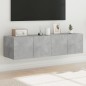vidaXL TV-Wandschränke mit LED-Leuchten 2 Stk. Betongrau 60x35x31 cm vidaXL TV-Wandschränke mit LED-Leuchten 2 Stk. Betongrau 60x35x31 cm