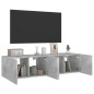 vidaXL TV-Wandschränke mit LED-Leuchten 2 Stk. Betongrau 60x35x31 cm vidaXL TV-Wandschränke mit LED-Leuchten 2 Stk. Betongrau 60x35x31 cm
