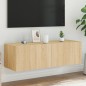 vidaXL TV-Wandschrank mit LED-Leuchten Sonoma-Eiche 100x35x31 cm vidaXL TV-Wandschrank mit LED-Leuchten Sonoma-Eiche 100x35x31 cm