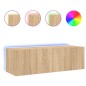 vidaXL TV-Wandschrank mit LED-Leuchten Sonoma-Eiche 100x35x31 cm vidaXL TV-Wandschrank mit LED-Leuchten Sonoma-Eiche 100x35x31 cm