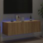 vidaXL TV-Wandschrank mit LED-Leuchten Sonoma-Eiche 100x35x31 cm vidaXL TV-Wandschrank mit LED-Leuchten Sonoma-Eiche 100x35x31 cm