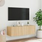 vidaXL TV-Wandschrank mit LED-Leuchten Sonoma-Eiche 100x35x31 cm vidaXL TV-Wandschrank mit LED-Leuchten Sonoma-Eiche 100x35x31 cm