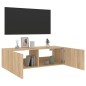 vidaXL TV-Wandschrank mit LED-Leuchten Sonoma-Eiche 100x35x31 cm vidaXL TV-Wandschrank mit LED-Leuchten Sonoma-Eiche 100x35x31 cm