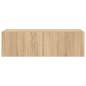 vidaXL TV-Wandschrank mit LED-Leuchten Sonoma-Eiche 100x35x31 cm vidaXL TV-Wandschrank mit LED-Leuchten Sonoma-Eiche 100x35x31 cm