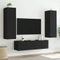 vidaXL TV-Wandschrank mit LED-Leuchten Schwarz 80x35x31 cm vidaXL TV-Wandschrank mit LED-Leuchten Schwarz 80x35x31 cm