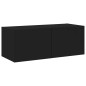 vidaXL TV-Wandschrank mit LED-Leuchten Schwarz 80x35x31 cm vidaXL TV-Wandschrank mit LED-Leuchten Schwarz 80x35x31 cm