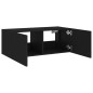 vidaXL TV-Wandschrank mit LED-Leuchten Schwarz 80x35x31 cm vidaXL TV-Wandschrank mit LED-Leuchten Schwarz 80x35x31 cm