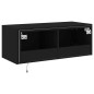 vidaXL TV-Wandschrank mit LED-Leuchten Schwarz 80x35x31 cm vidaXL TV-Wandschrank mit LED-Leuchten Schwarz 80x35x31 cm