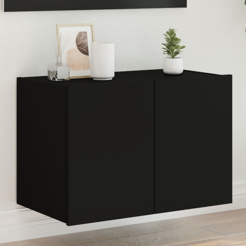 vidaXL TV-Wandschrank mit LED-Leuchten Schwarz 60x35x41 cm vidaXL TV-Wandschrank mit LED-Leuchten Schwarz 60x35x41 cm