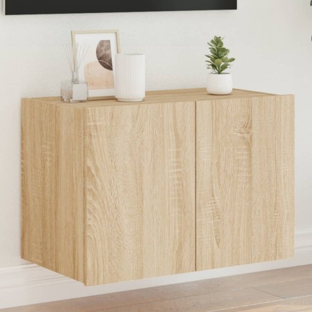 vidaXL TV-Wandschrank mit LED-Leuchten Sonoma-Eiche 60x35x41 cm