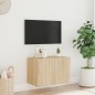 vidaXL TV-Wandschrank mit LED-Leuchten Sonoma-Eiche 60x35x41 cm vidaXL TV-Wandschrank mit LED-Leuchten Sonoma-Eiche 60x35x41 cm