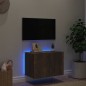 vidaXL TV-Wandschrank mit LED-Leuchten Räuchereiche 60x35x41 cm vidaXL TV-Wandschrank mit LED-Leuchten Räuchereiche 60x35x41 cm