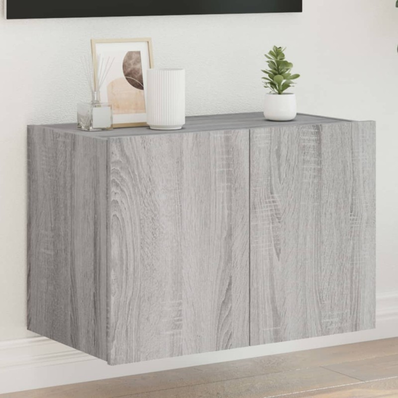 vidaXL TV-Wandschrank mit LED-Leuchten Grau Sonoma 60x35x41 cm vidaXL TV-Wandschrank mit LED-Leuchten Grau Sonoma 60x35x41 cm