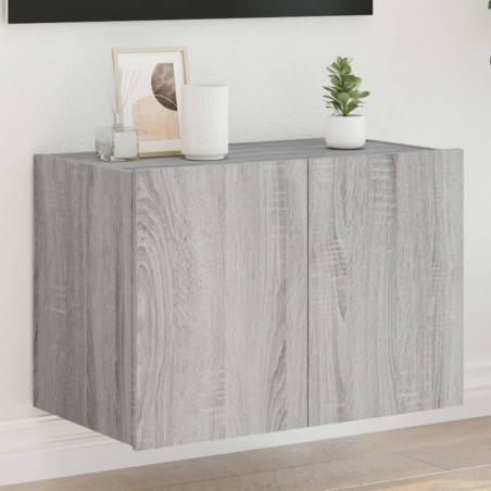vidaXL TV-Wandschrank mit LED-Leuchten Grau Sonoma 60x35x41 cm