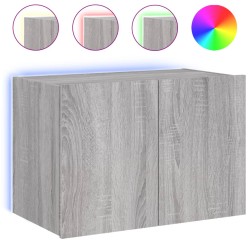 vidaXL TV-Wandschrank mit LED-Leuchten Grau Sonoma 60x35x41 cm