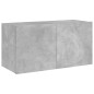vidaXL TV-Wandschrank mit LED-Leuchten Betongrau 80x35x41 cm vidaXL TV-Wandschrank mit LED-Leuchten Betongrau 80x35x41 cm