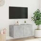 vidaXL TV-Wandschrank mit LED-Leuchten Betongrau 80x35x41 cm vidaXL TV-Wandschrank mit LED-Leuchten Betongrau 80x35x41 cm