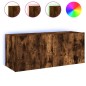 vidaXL TV-Wandschrank mit LED-Leuchten Räuchereiche 100x35x41 cm vidaXL TV-Wandschrank mit LED-Leuchten Räuchereiche 100x35x41 cm