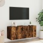 vidaXL TV-Wandschrank mit LED-Leuchten Räuchereiche 100x35x41 cm vidaXL TV-Wandschrank mit LED-Leuchten Räuchereiche 100x35x41 cm