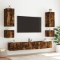 vidaXL TV-Wandschrank mit LED-Leuchten Räuchereiche 100x35x41 cm vidaXL TV-Wandschrank mit LED-Leuchten Räuchereiche 100x35x41 cm