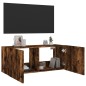 vidaXL TV-Wandschrank mit LED-Leuchten Räuchereiche 100x35x41 cm vidaXL TV-Wandschrank mit LED-Leuchten Räuchereiche 100x35x41 cm