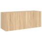 vidaXL TV-Wandschrank mit LED-Leuchten Sonoma-Eiche 100x35x41 cm vidaXL TV-Wandschrank mit LED-Leuchten Sonoma-Eiche 100x35x41 cm