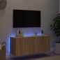 vidaXL TV-Wandschrank mit LED-Leuchten Sonoma-Eiche 100x35x41 cm vidaXL TV-Wandschrank mit LED-Leuchten Sonoma-Eiche 100x35x41 cm