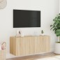vidaXL TV-Wandschrank mit LED-Leuchten Sonoma-Eiche 100x35x41 cm vidaXL TV-Wandschrank mit LED-Leuchten Sonoma-Eiche 100x35x41 cm