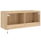 vidaXL TV-Wandschrank mit LED-Leuchten Sonoma-Eiche 100x35x41 cm vidaXL TV-Wandschrank mit LED-Leuchten Sonoma-Eiche 100x35x41 cm