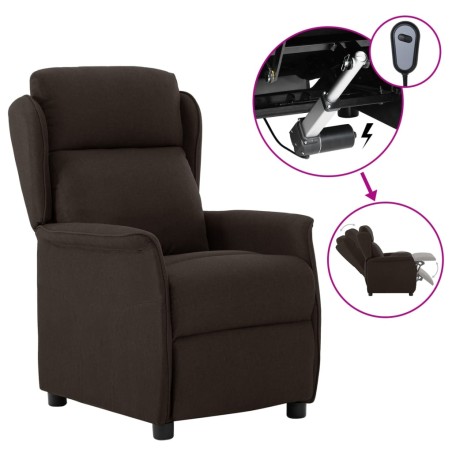 vidaXL Relaxsessel Elektrisch Dunkelbraun Stoff