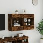 vidaXL TV-Wandschrank mit LED-Leuchten Räuchereiche 98,5x30x60,5 cm vidaXL TV-Wandschrank mit LED-Leuchten Räuchereiche 98,5x30x60,5 cm