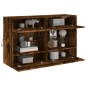 vidaXL TV-Wandschrank mit LED-Leuchten Räuchereiche 98,5x30x60,5 cm vidaXL TV-Wandschrank mit LED-Leuchten Räuchereiche 98,5x30x60,5 cm
