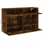 vidaXL TV-Wandschrank mit LED-Leuchten Räuchereiche 98,5x30x60,5 cm vidaXL TV-Wandschrank mit LED-Leuchten Räuchereiche 98,5x30x60,5 cm
