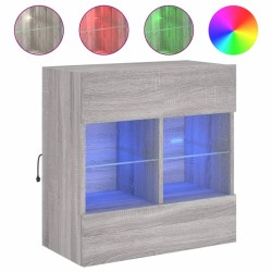 vidaXL TV-Wandschrank mit LED-Leuchten Grau Sonoma 58,5x30x60,5 cm