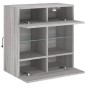 vidaXL TV-Wandschrank mit LED-Leuchten Grau Sonoma 58,5x30x60,5 cm vidaXL TV-Wandschrank mit LED-Leuchten Grau Sonoma 58,5x30x60,5 cm