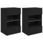 vidaXL TV-Wandschränke mit LED-Leuchten 2 Stk. Schwarz 40x30x60,5 cm vidaXL TV-Wandschränke mit LED-Leuchten 2 Stk. Schwarz 40x30x60,5 cm