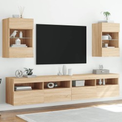 vidaXL TV-Wandschränke mit LED-Leuchten 2 Stk. Sonoma-Eiche