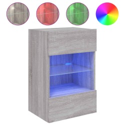 vidaXL TV-Wandschrank mit LED-Leuchten Grau Sonoma 40x30x60,5 cm