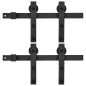 vidaXL Schiebetür-Beschlagsätze 2 Stk. 183 cm Stahl Schwarz vidaXL Schiebetür-Beschlagsätze 2 Stk. 183 cm Stahl Schwarz