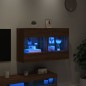 vidaXL TV-Wandschrank mit LED-Leuchten Braun Eichen-Optik vidaXL TV-Wandschrank mit LED-Leuchten Braun Eichen-Optik